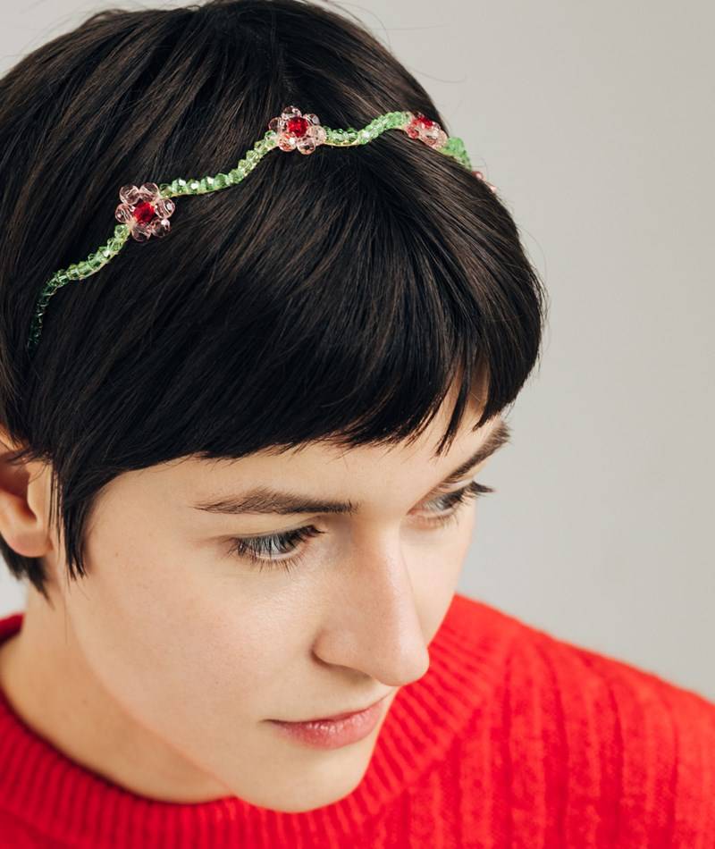 Kauf Dich Glücklich EBBA Haarreif Perlen Blumen mehrfarbig