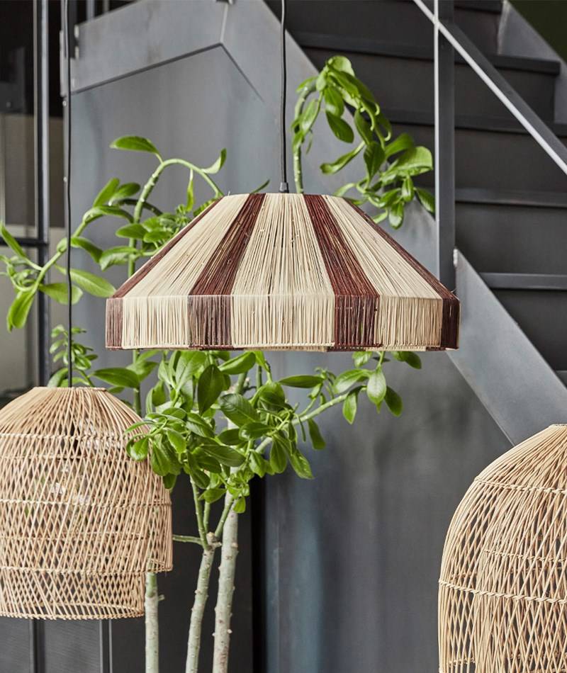 Kauf Dich Glücklich HOUSE DOCTOR Rafi Lampenschirm Rattan gestreift