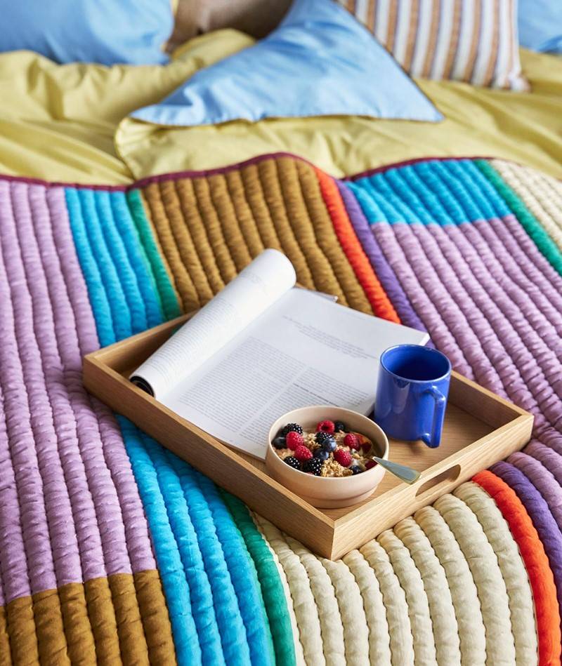 Kauf Dich Glücklich HüBSCH Pavilion Plaid Tagesdecke (200x140) mehrfarbig