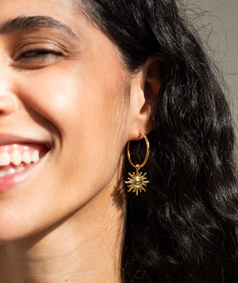 Kauf Dich Glücklich AVEC TOUS Ohrringe Sonne Gold