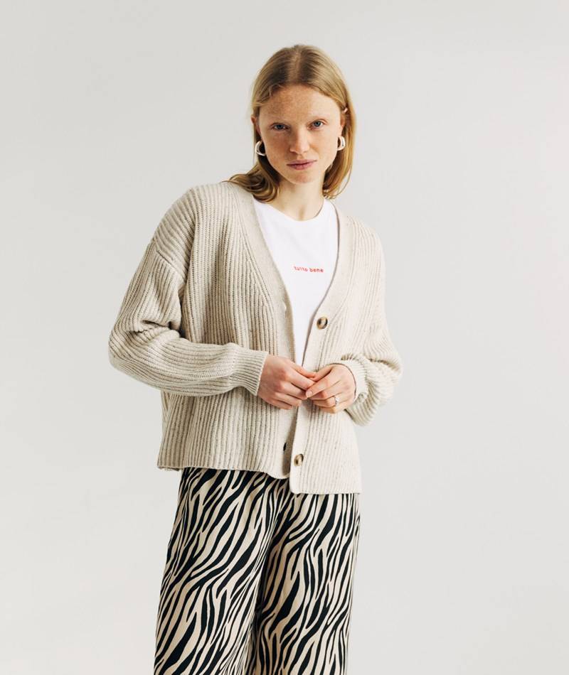 KAUF DICH GLüCKLICH Cardigan Creme