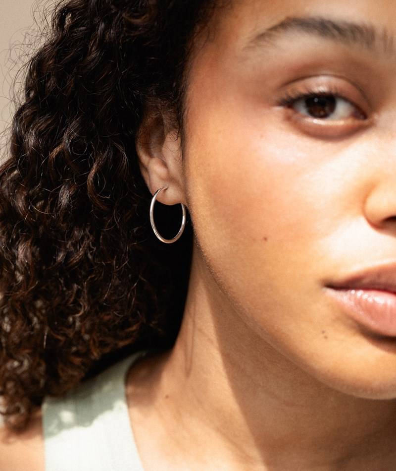 KAUF DICH GLüCKLICH Creolen (25 mm) Silber