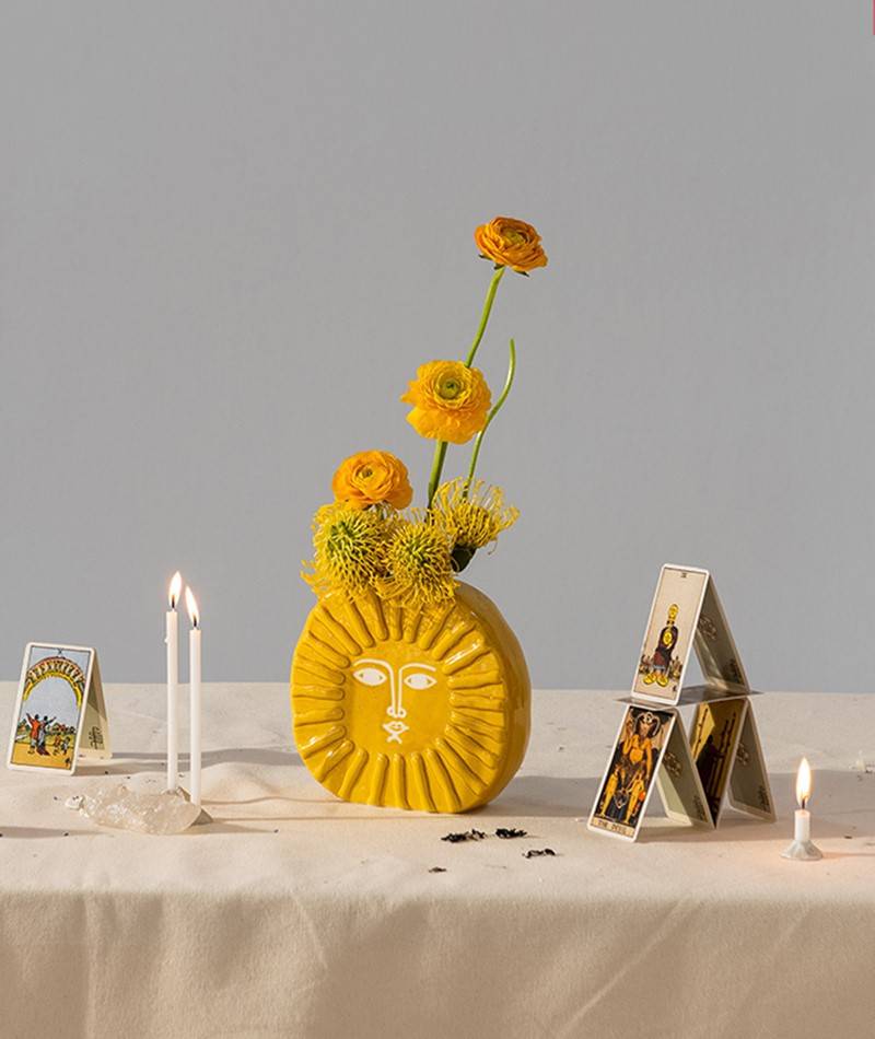 Kauf Dich Glücklich DOIY Sun (18,5x5,5x18) Vase Gelb