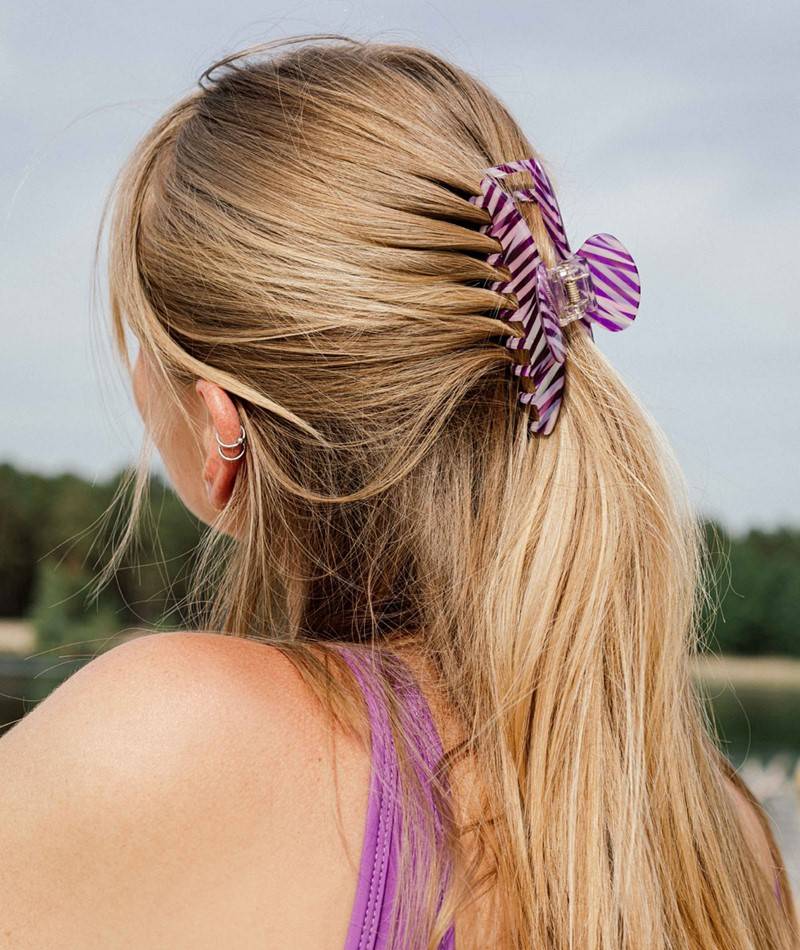 Kauf Dich Glücklich EBBA Haarspange lila gestreift