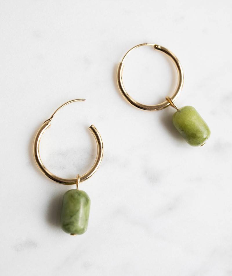 Kauf Dich Glücklich EBBA Ohrringe Gold/Grün