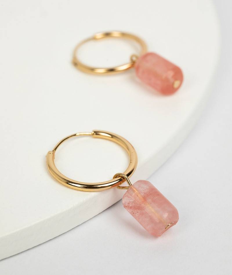 Kauf Dich Glücklich EBBA Ohrringe Gold/Rosa