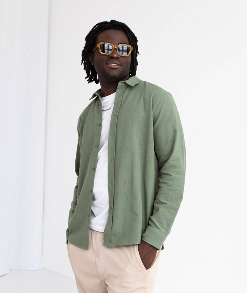 KAUF DICH GLüCKLICH Hemd Salbeigrün
