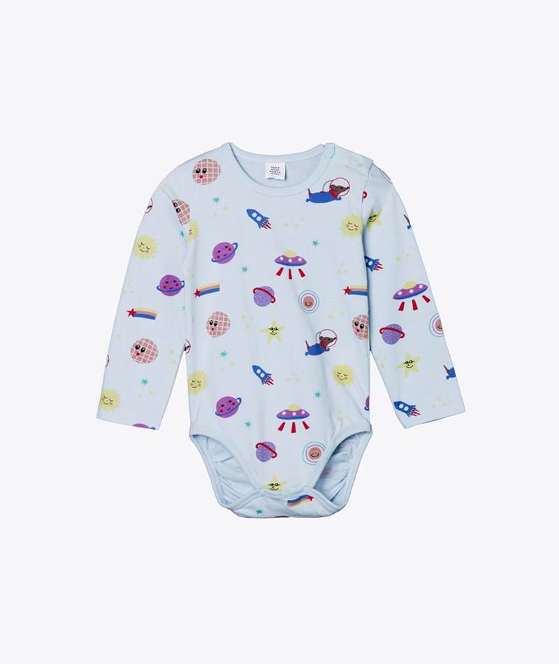 KAUF DICH GLüCKLICH KIDS Body Hellblau aus Bio-Baumwolle