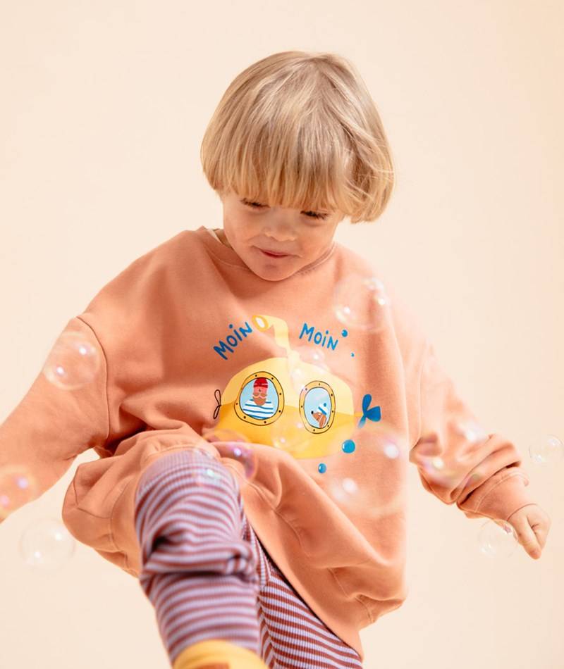 KAUF DICH GLüCKLICH KIDS Sweater Apricot aus Bio-Baumwolle