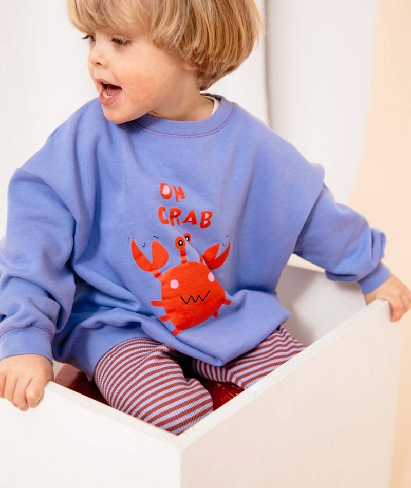 KAUF DICH GLüCKLICH KIDS Sweater Crab Lila aus Bio-Baumwolle