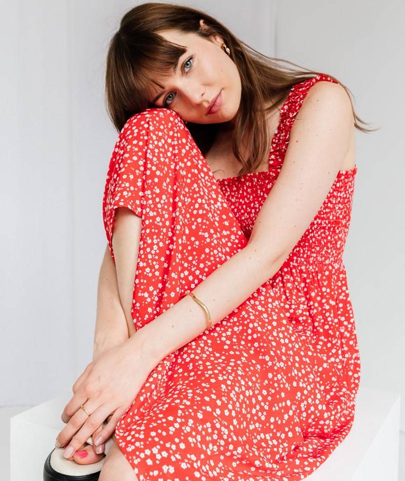KAUF DICH GLüCKLICH Kleid Red Flower gemustert