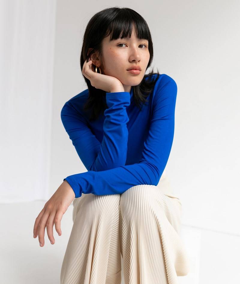 KAUF DICH GLüCKLICH Longsleeve Blau aus LENZING™ ECOVERO™