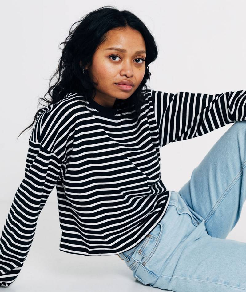 KAUF DICH GLüCKLICH Longsleeve gemustert aus Bio-Baumwolle