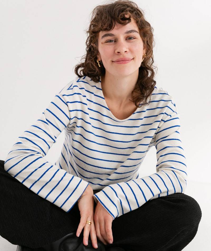 KAUF DICH GLüCKLICH Longsleeve gemustert aus Bio-Baumwolle