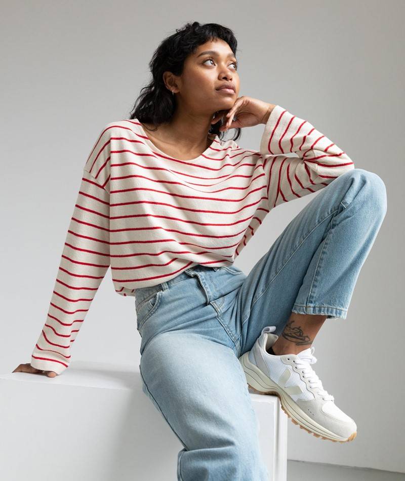 KAUF DICH GLüCKLICH Longsleeve gestreift aus Bio-Baumwolle