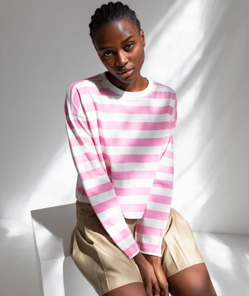 KAUF DICH GLüCKLICH Longsleeve gestreift aus Bio-Baumwolle