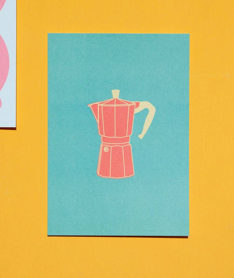 KAUF DICH GLüCKLICH Mini Poster A5 Mokka mehrfarbig