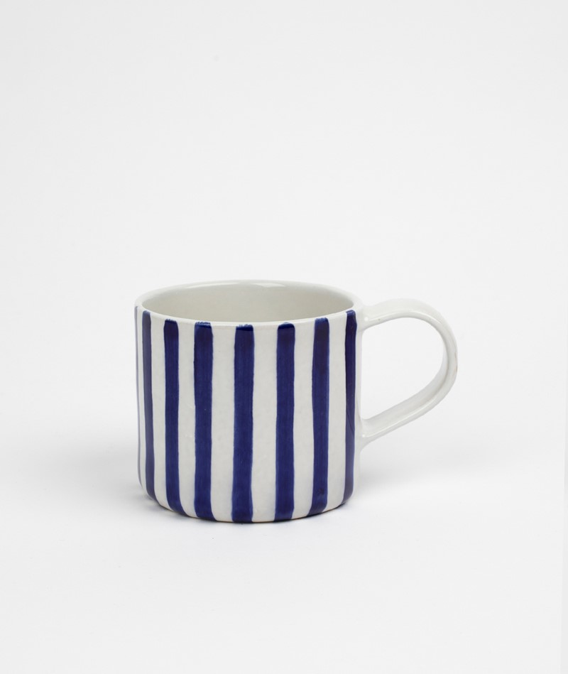 KAUF DICH GLüCKLICH Mug stripes blue
