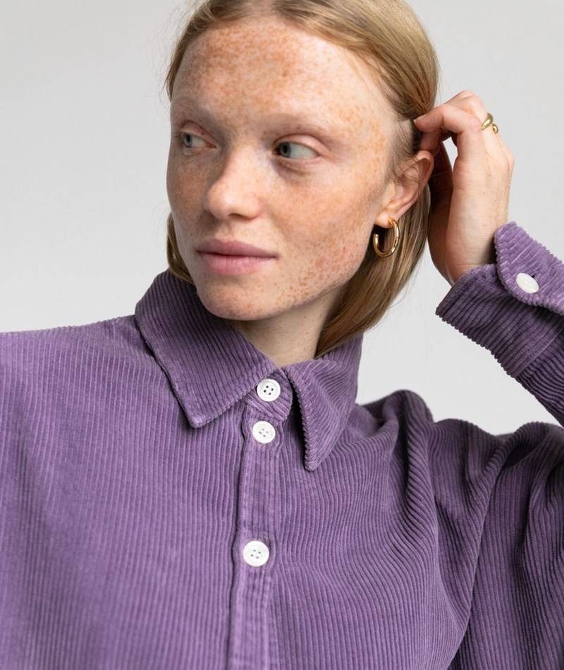 KAUF DICH GLüCKLICH Overshirt Lila aus Bio-Baumwolle