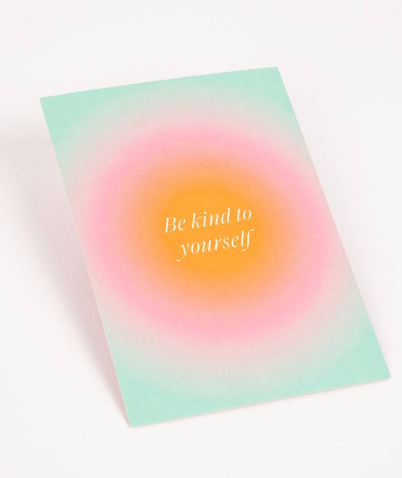 KAUF DICH GLüCKLICH Postkarte be kind