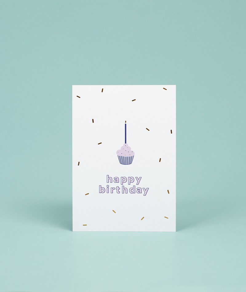 KAUF DICH GLüCKLICH Postkarte Cupcake