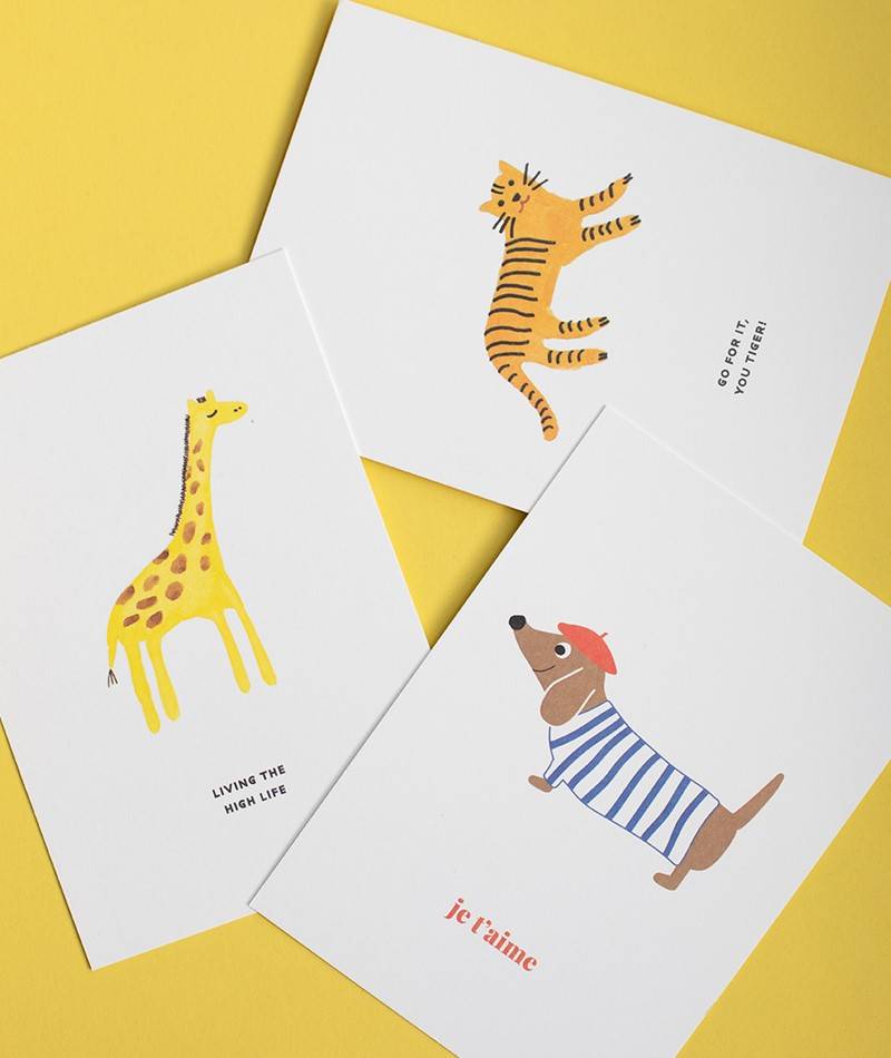 KAUF DICH GLüCKLICH Postkarte Dackel Je T`aime