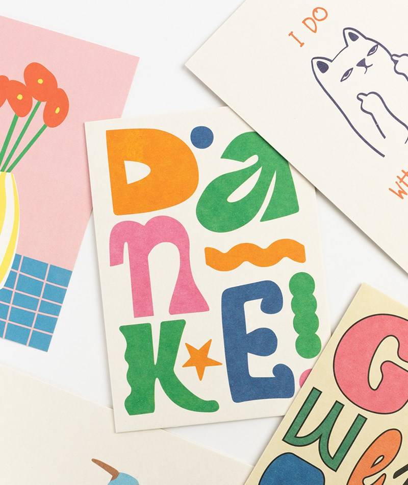 KAUF DICH GLüCKLICH Postkarte Danke