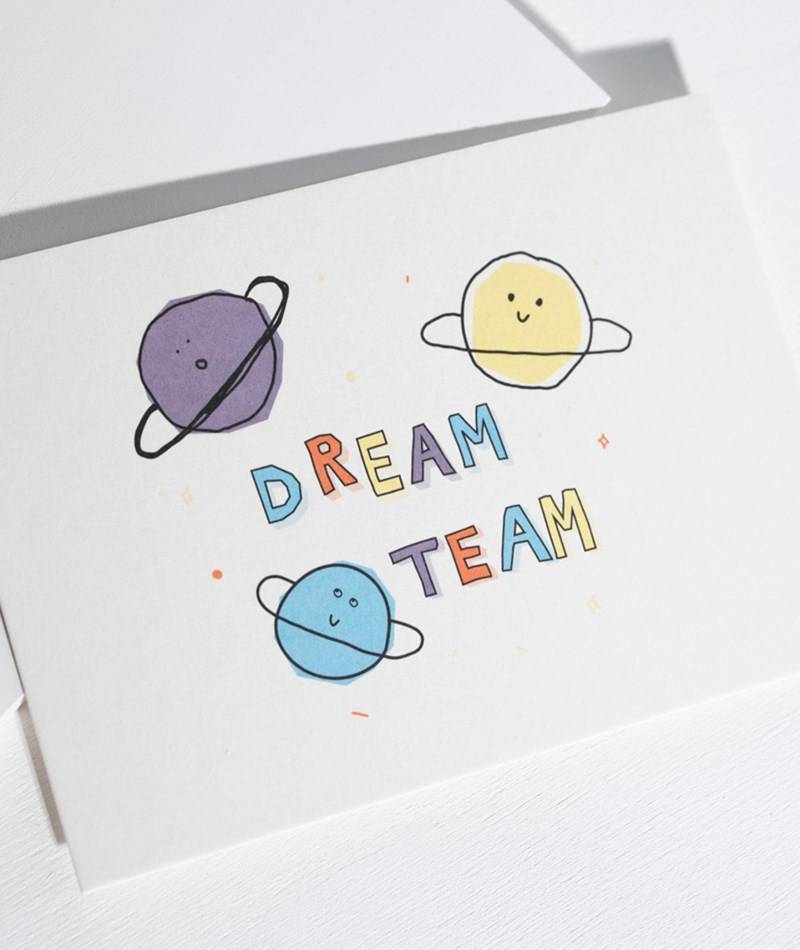 KAUF DICH GLüCKLICH Postkarte Dream Team Weiü