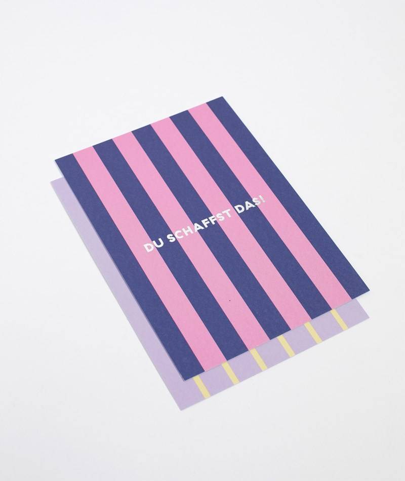 KAUF DICH GLüCKLICH Postkarte Du Schaffst Das! gestreift