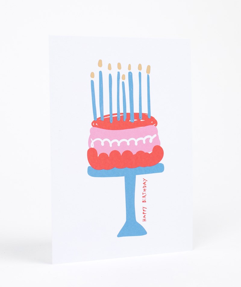 KAUF DICH GLüCKLICH Postkarte Geburtstagskuchen Weiü