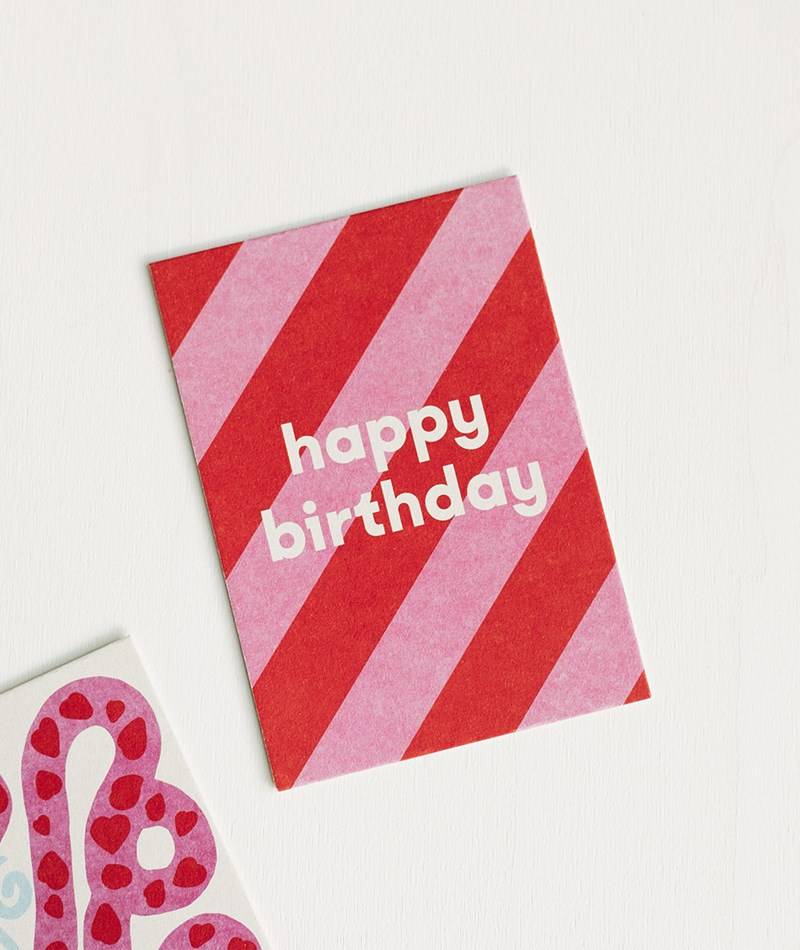 KAUF DICH GLüCKLICH Postkarte Happy Birthday gemustert