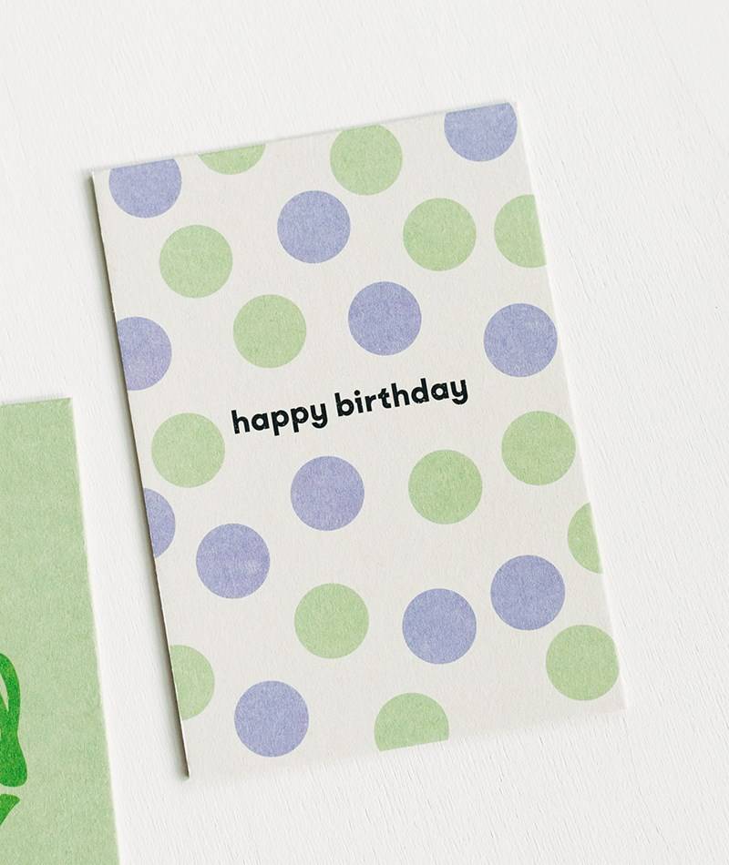 KAUF DICH GLüCKLICH Postkarte Happy Birthday gemustert