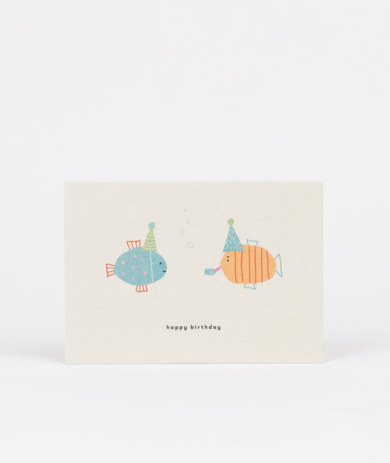 KAUF DICH GLüCKLICH Postkarte Happy Birthday Weiü