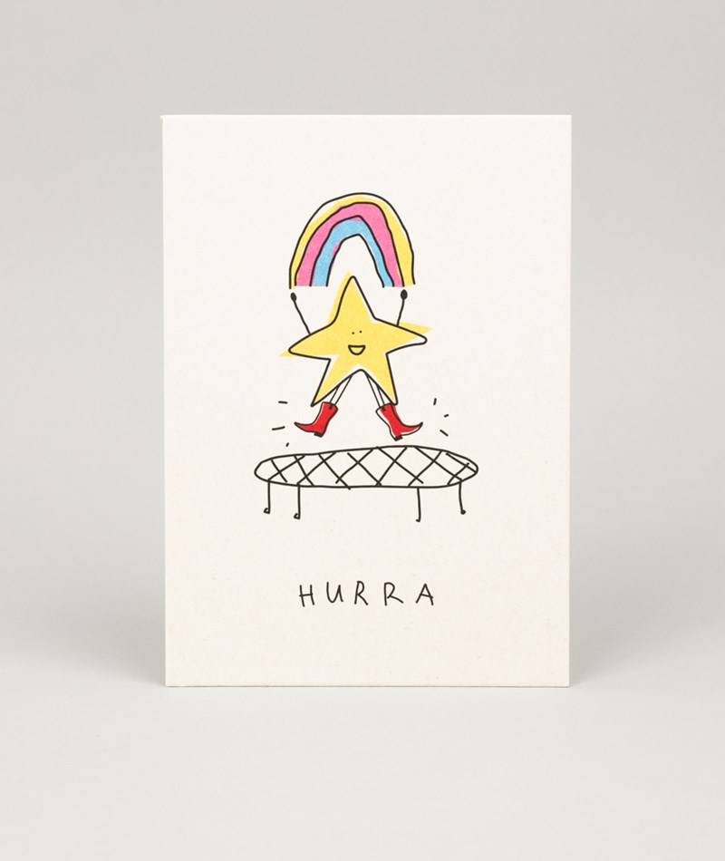 KAUF DICH GLüCKLICH Postkarte Hurra Weiü