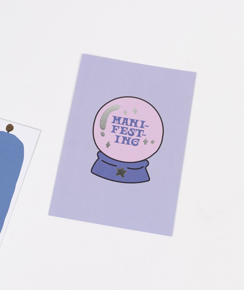 KAUF DICH GLüCKLICH Postkarte Manifesting Lila