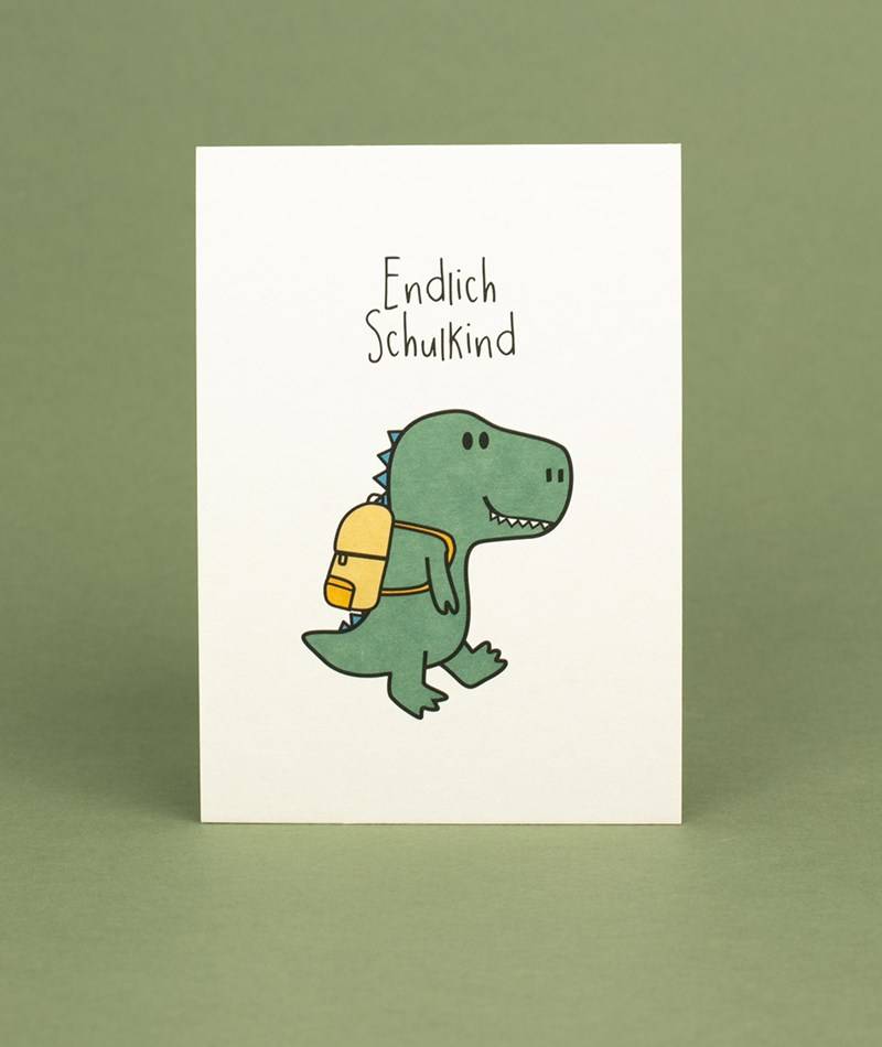 KAUF DICH GLüCKLICH Postkarte Schulkind