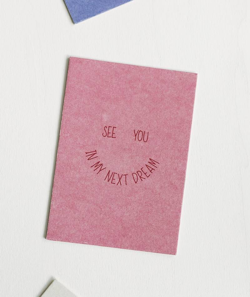 KAUF DICH GLüCKLICH Postkarte See you Rosa