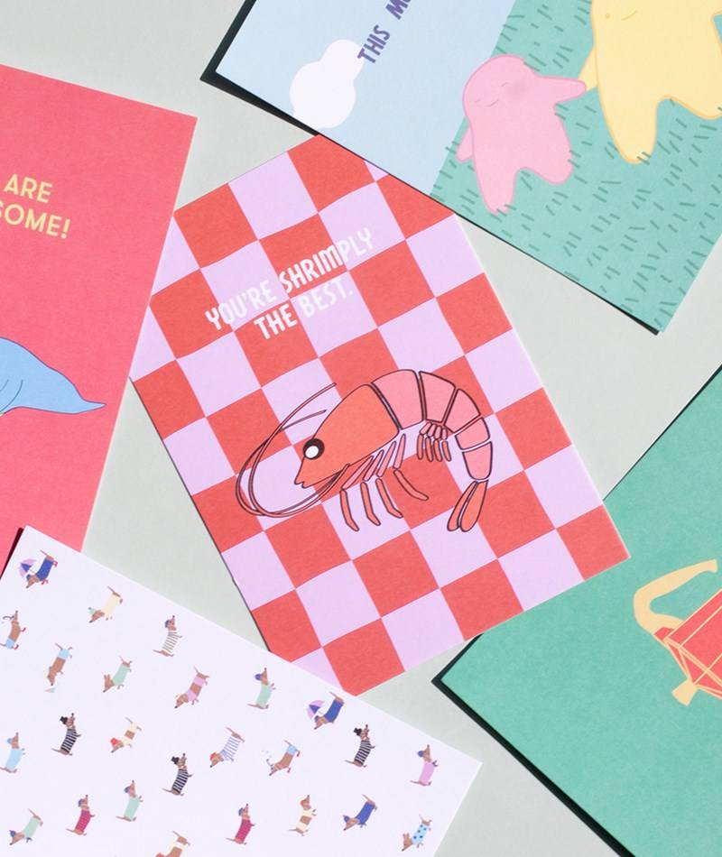 KAUF DICH GLüCKLICH Postkarte Shrimply