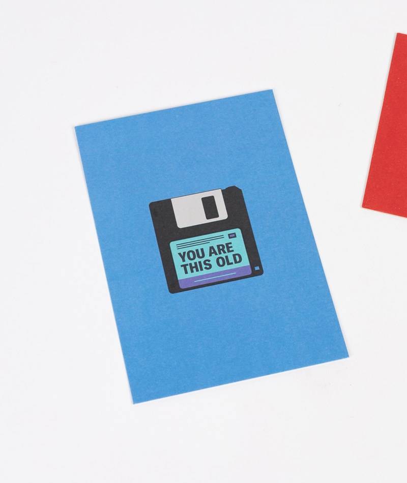 KAUF DICH GLüCKLICH Postkarte You are this old Blau
