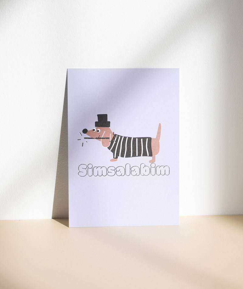 KAUF DICH GLüCKLICH Postkarten Simsalabi Lila