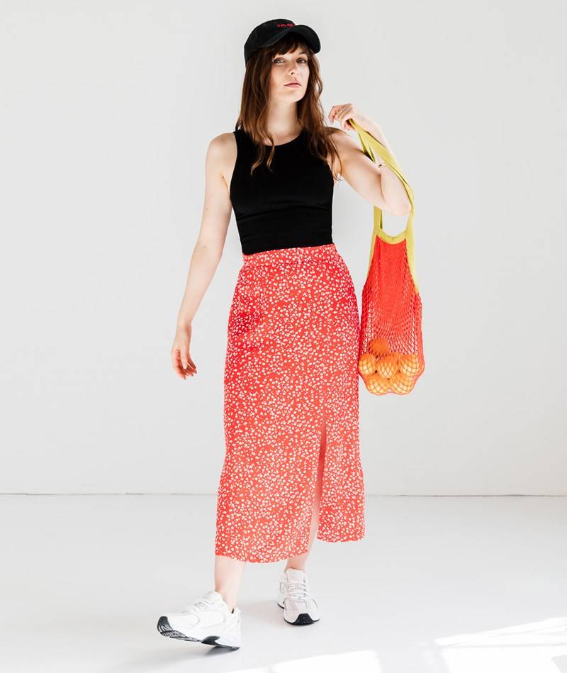 KAUF DICH GLüCKLICH Rock Red Flower gemustert