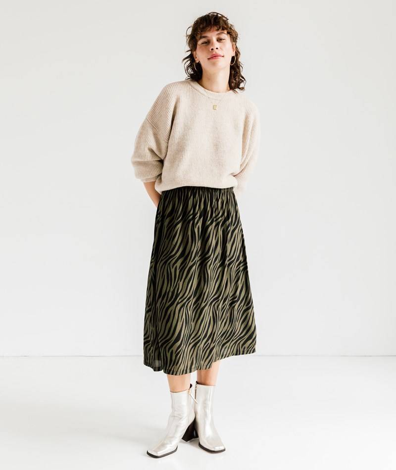 KAUF DICH GLüCKLICH Rock Zebraprint gemustert aus LENZING™ ECOVERO™