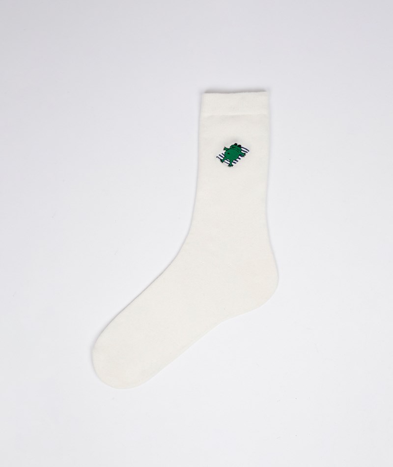 KAUF DICH GLüCKLICH Socke Frog (Gr. 41-46) Weiü aus Bio-Baumwolle