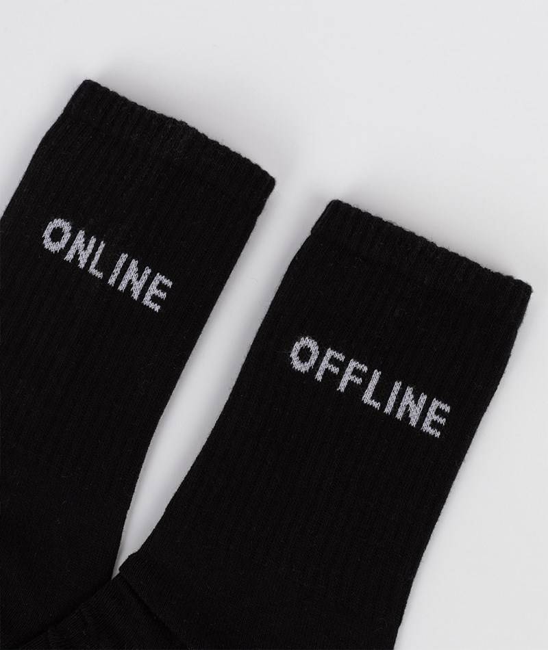 KAUF DICH GLüCKLICH Socke Online/Offline (Gr. 41-46) Schwarz aus Bio-Baumwolle