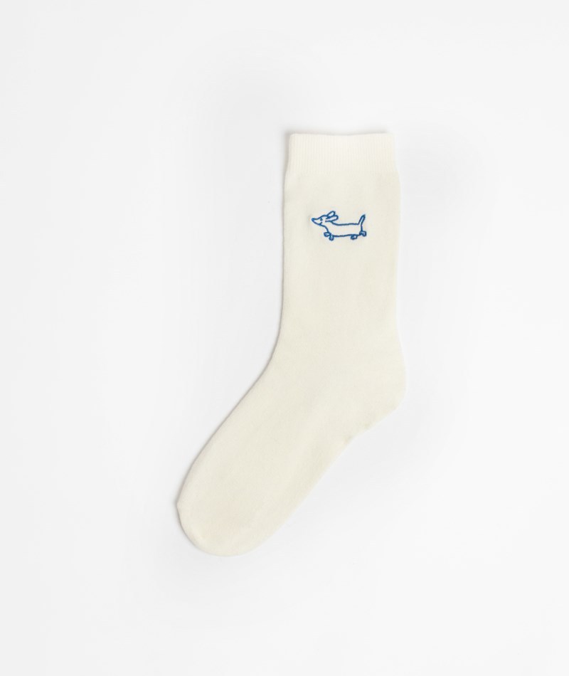 KAUF DICH GLüCKLICH Socken Happy Dog (Gr. 36-41) Weiü aus Bio-Baumwolle