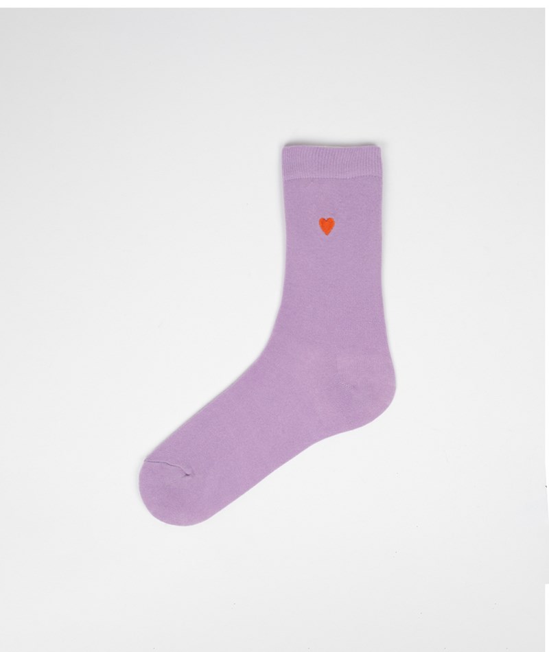 KAUF DICH GLüCKLICH Socken Heart (Gr. 36-41) Lila aus Bio-Baumwolle