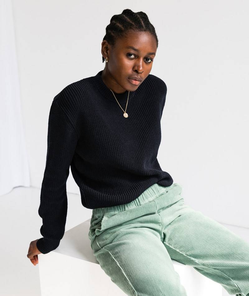 KAUF DICH GLüCKLICH Strickpullover Blau aus Bio-Baumwolle