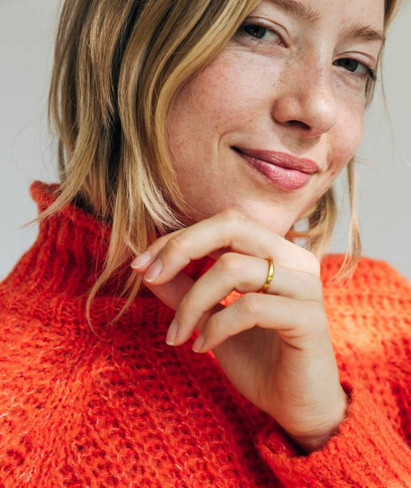 KAUF DICH GLüCKLICH Strickpullover Orange