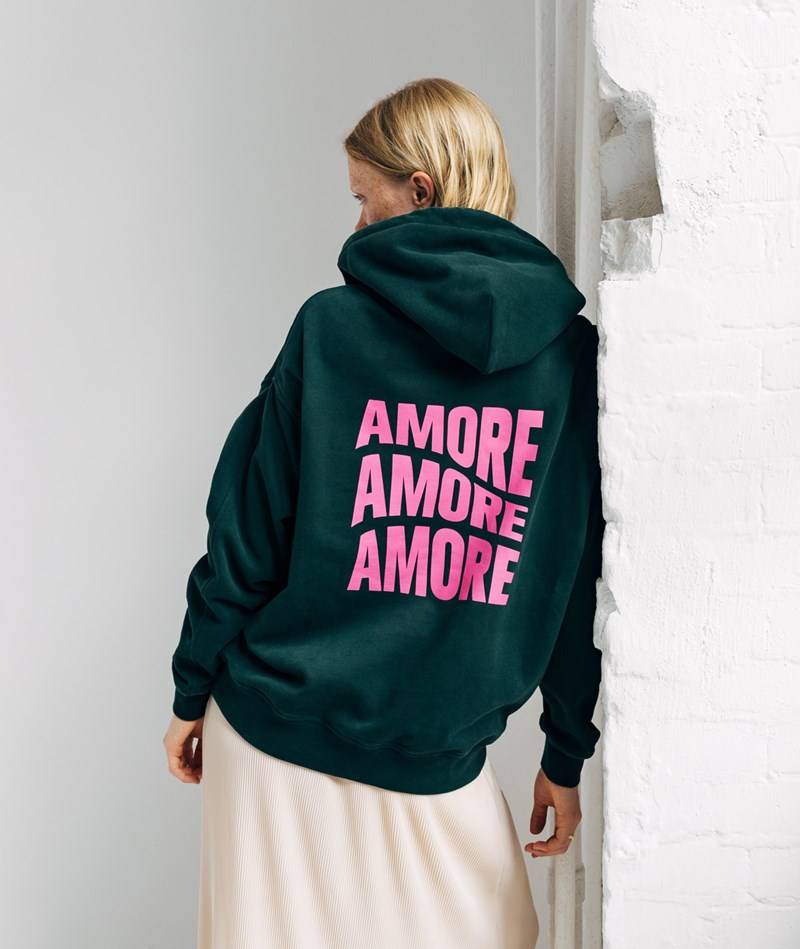 KAUF DICH GLüCKLICH Sweater Amore Grün aus Bio-Baumwolle
