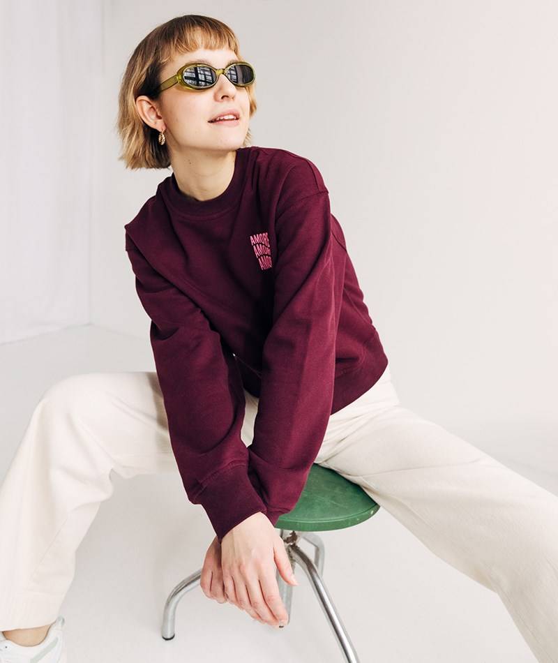 KAUF DICH GLüCKLICH Sweater Amore Rot aus Bio-Baumwolle